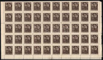 1924 Jótékonyság sor hajtott 100-as ívekben lemezhibákkal, papírráncokkal stb. (260.000++) (fogelvál...