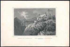 Rozsnyói vár, Erdély. Ludwig Rohbock (1824-1893) német grafikus részletgazdag acélmetszete a "Magyarország és Erdély eredeti képekben" című illusztrált topográfiai műből. Darmstadt, (1860). Druck und Verlag von G. G. Lange. Acélmetszet, mérete: 115x155 mm, lapméret: 155x235 mm.