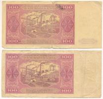 Lengyelország 1948. 100Zl (2x) T:F,VG
Poland 1948. 100 Złotych (2x) C:F,VG
Krause P#139