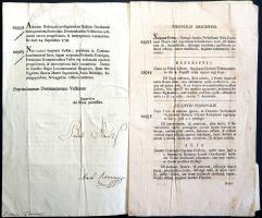 A Budai Helytartótanács latin nyelvű hírlevele I. Ferenc királyi szárazbélyegzésével; a Torna vármeg...