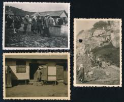 1941.VIII.6-13. Ukrajna, zsidókról készült felvételek: vizet hordó zsidók Kamjanec-Pogyilszkij váránál; zsidó piac Stanislauban (Ivano-Frankivszk); zsidó lány Mohelkiben. 3 db a hátoldalon feliratozott fotó, az egyiken kisebb lyukkal, 6x9 cm. (Néhány héttel később, 1941. augusztus 27-28-án történt a kamenyec-podolszkiji tömegmészárlás, amelynek keretében mintegy 23.000, többségében Magyarországról deportált zsidót végeztek ki Kamjanec-Pogyilszkij közelében.)