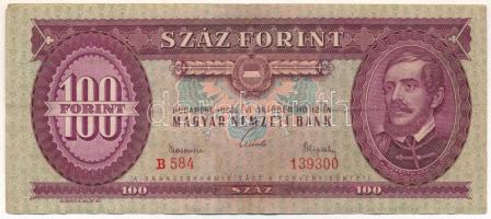1962. 100Ft "B 584 139300" T:F szép papír Adamo F31