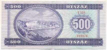 1990. 500Ft nagyon alacsony, "E 558 000076" sorszámmal T:F szép papír
Adamo F43