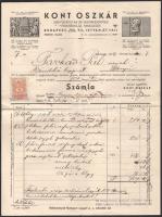 1930 3 db szikvizgépgyár, szikvizes, szódás számla Kont Oszkár, Vető Sándor