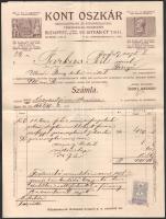 1930 3 db szikvizgépgyár, szikvizes, szódás számla Kont Oszkár, Vető Sándor