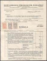 1930 3 db szikvizgépgyár, szikvizes, szódás számla Kont Oszkár, Vető Sándor