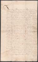 1771 hadadi és murányi gróf Wesselényi Ferenc (1605-1667) nádor által 1663-ban kiállított okirat hiteles másolata, két és fél beírt oldal, latin nyelven, kissé foltos
