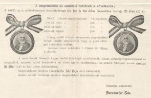 1902 Bp., az Országos Függetlenségi és 48-as Pártkör hirdetménye a Berndorfer Ede által a Kossuth-ün...