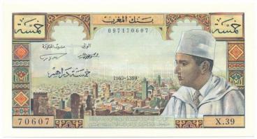 Marokkó 1969(1389) 5D "X.39 097170607" T:AU Morocco 1969(1389) 5 Dirhams "X.39 097170607" C:AU Krause P#53