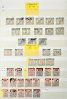 2 gyengécske magyar alapgyűjtemény 1918-tól az 1960-as évekig, benne portók, hármaslyukasztású bélyegek is, 2 db A/4-es berakóban