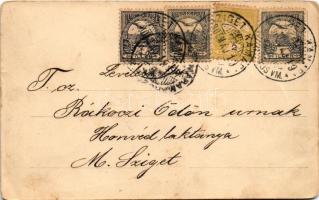 1905 Szinérváralja, Szinyérváralja, Seini; templom, Boér Károly üzlete / church, shop (kis szakadáso...