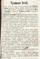 1958 Kalocsa, "Nyomozó levél" (körözés) a Markovits Antal kalocsai kanonok meggyilkolásáva...