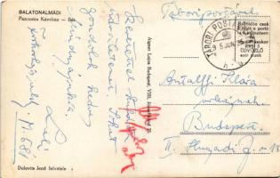 1945 Balatonalmádi, Pannonia kávéház, bár, pincérek és vendégek. Dulovits Jenő felvétele + tábori po...