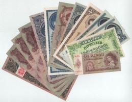 Vegyes, 13db-os Pengő és Forint bankjegytétel T:XF-F szép papír, közte folt