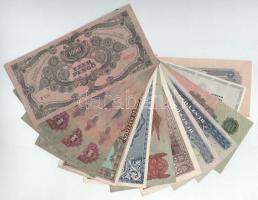 Vegyes, 13db-os Pengő és Forint bankjegytétel (12xklf), közte 1944. 1P + 10P "A Vöröshadsereg P...