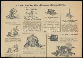 cca 1930 Jankovich János műszaki játékok speciális vállalata karácsonyi játékkatalógus, árjegyzék, 1...