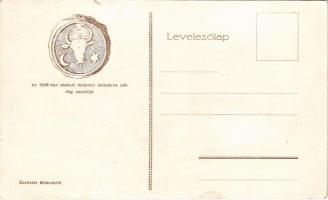 Miskolc, A miskolci hentes céh hírvivő táblája 1823-ból. Hátoldalon az 1508-ban alakult miskolci més...