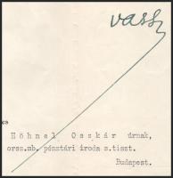 1927 Bp., Vass József (1877-1930) kalocsai nagyprépost, politikus, népjóléti és munkaügyi miniszter ...