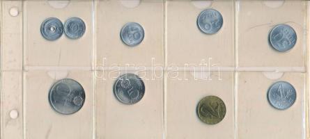 1972. 2f-10Ft (9xklf) érmés forgalmi sor fóliatokban T:UNC-AU