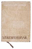 Fitz Jenő: Székesfehérvár. Magyar Műemlékek sorozat. Bp., 1957, Képzőművészeti Alap. Fekete-fehér fotókkal, kihajtható térképpel illusztrált. Kiadói félvászon-kötésben, szakadt kiadói papír védőborítóban.  Gutheil Jenő (1887-1963) kanonok, író, történész, káptalani levéltáros részére szóló (1957.) iskolai ajándékozási sorokkal.