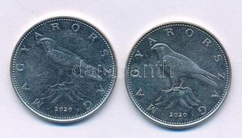 2020. 50Ft verdehibás "lebegő sólyom" + támpéldány T:XF,AU Hungary 2020. 50Ft mint error "soaring falcon" + normal coin C:XF,AU