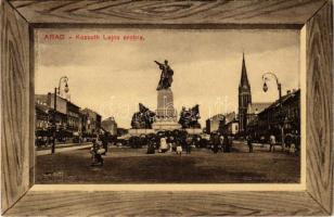 Arad, Kossuth Lajos szobra koszorúkkal, templom / statue, monument with wreaths, church