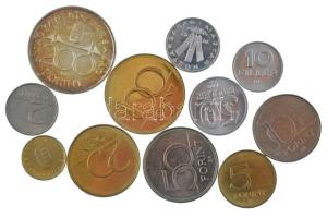 1992. 10f-200Ft (11xklf) forgalmi sor, az 50Ft-os részletszegény (évgyűrű hiányzik, tollazaton pöttyök!) T:AU-VF patina