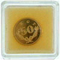2006. "FKGP 50" aranyozott fém jelvény eredeti műanyag tokban, a Független Kisgazdapárt újjáalakulásának 50. évfordulójára (19mm) T:UNC