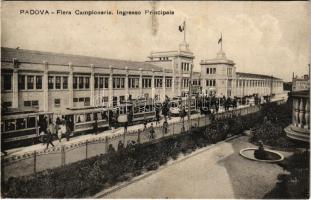 1923 Padova, Fiera Campionaria, Ingresso Principale / Trade Fair, entrance, trams with advertisements (r)