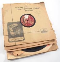 12 db gramofon lemez, vegyes állapotban, közte szakadt tok