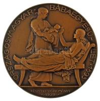 Reményi József (1887-1977) 1929. "Országos Magyar Bábaegyesület 1893" egyoldalas bronz emlékérem (50mm) T:AU
