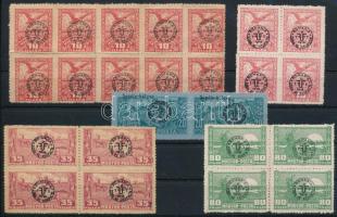 Debrecen II. 1920 5 klf összefüggés gumi nélküli papíron, Bodor vizsgálójellel (**28.200)