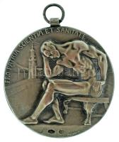 Manno Miltiadesz (1879-1935) 1930. "Budapesti Királyi Magyar Pázmány Péter Tudományegyetem / Pro patria scientia et sanitate" jelzett ezüst emlékérem (31,78g/0,800/38mm) T:XF