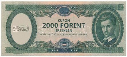 2023. "Darabanth Aukciósház" 2000Ft értékű, sorszámozott "00007" kuponja T:UNC