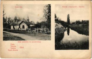 Göd, Duna villa, kilátás a fenyvesből a Dunára. Kiadja a Sződrákosi és Gödi tégla- és cementlapgyárak, Puszta-Sződrákos Csörögh-Gödi gazdaság, Gödi nyaralótelep központi irodája (EB)