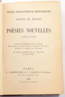 Musset, Alfred de: Poésies nouvelles 1836-1852. Paris, 1894, Charpentier et Faquelle. Bordázott gerincű félbőr kötés, kopottas állapotban.