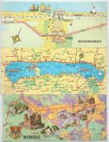 15 db MODERN térkép képeslap (főleg magyar) / 15 MODERN map postcards (mainly Hungarian)