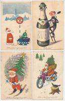 21 db MODERN motívum képeslap: karácsonyi és újévi üdvözlőlapok (Képzőművészeti Alap 50 filléres lap...