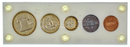 Amerikai Egyesült Államok 1961. 1c-1/2$ (5xklf) forgalmi sor lezárt "United States Proof Set&qu...