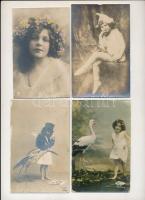 12 db RÉGI motívum képeslap és fotó vegyes minőségben: gyerekek / 12 pre-1945 motive postcards and photos in mixed quality: children
