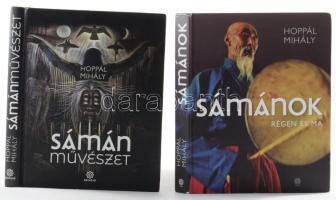 Hoppál Mihály: Sámánok régen és ma + Sámán művészet. 2016, 2019, Szenzár. Kiadói kartonált kötés, egyik hullámos, foltos lapélekkel.