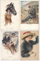 10 db RÉGI motívum képeslap: hölgyek művészlapok / 10 pre-1945 motive postcards: lady art postcards