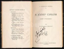 Szomory Dezső: II. József császár. Színmű 4 fölvonásban. Habsburg drámák II. Bp., 1918, Palla, 111 p. 1. kiadás. Átkötött félvászon-kötés, kissé kopott borítóval.