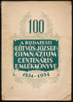 A Budapesi Eötvös József Gimnázium centenáris emlékkönyve 1854-1954. Szerk.: Dr. Donászy Ferenc és Kollár József. Bp., 1954, Vörös Csillag-ny., 223 p.+4 t. Kiadói papírkötés, kissé foltos, kissé sérült borítóval, az elülső borító sarkain hiányokkal, kissé sérült gerinccel, kissé foltos lapokkal.