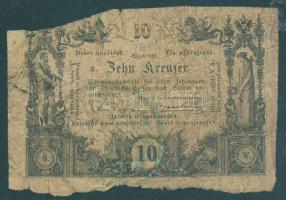 Ausztria 1860. 10Kr T:IV- sarokhiány