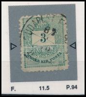 1881 3kr papírránccal (ex Orbán, Sebestyén aranyérmes kiállítási anyagból)