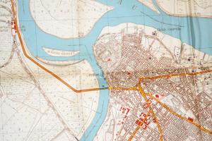 ca 1940 Belgrád és Zimony német katonai térkép. 80x90 cm