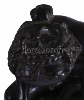 Betlen Gyula (1879 - 1963): Forrásnál. Öntött, patinázott bronz, fekete márvány talapzaton, jelzett:...