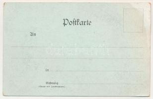 Konstanz, Schnetztor, Hussenhaus, Rathaus. Art Nouveau, floral, litho with coat of arms (EK)