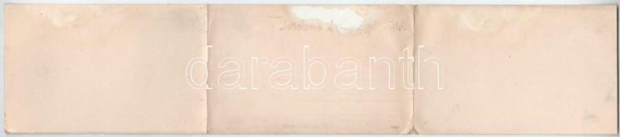 Herkulesfürdő, Baile Herculane; 3-részes kihajtható panorámalap. Krizsány R. kiadása / 3-tiled foldi...